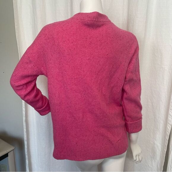 Something Navy Pink Flecked Crewneck Sweater Women’s Size Small - Picture 7 of 7